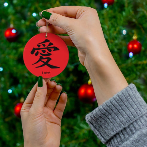 Love Symbol Chinese Ceramic Ornament, Chinese New Year gift, good fortune, love, double happiness, luck, longevity, Valentine gifts