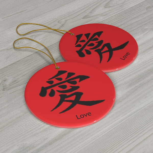 Love Symbol Chinese Ceramic Ornament, Chinese New Year gift, good fortune, love, double happiness, luck, longevity, Valentine gifts