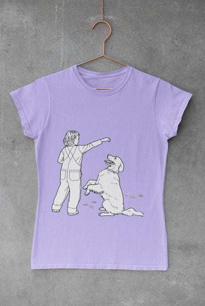 Little Girl Labrador Retriever DIY Coloring T-shirt,Fabric Pens,Valentine,Easter,Christmas,Thanksgiving,Birthday,Graduation,Anniversary gift
