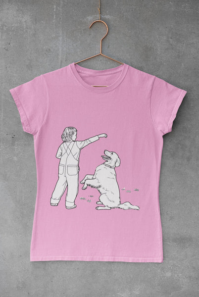 Little Girl Labrador Retriever DIY Coloring T-shirt,Fabric Pens,Valentine,Easter,Christmas,Thanksgiving,Birthday,Graduation,Anniversary gift