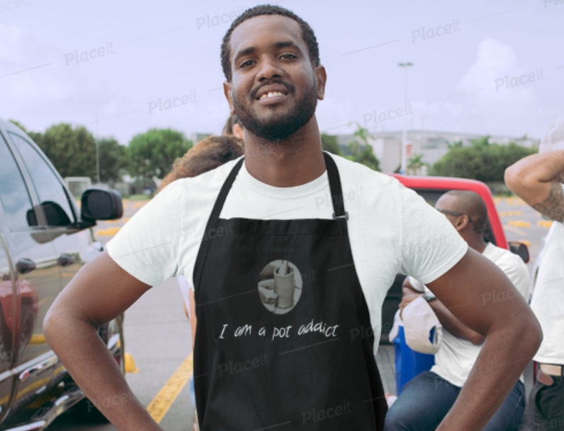Pot Addict Apron, Pottery Clay Art Studio Printed Apron, Potters,Unisex, Christmas/Thanksgiving/Birthday Gift, Cute Valentine Gift