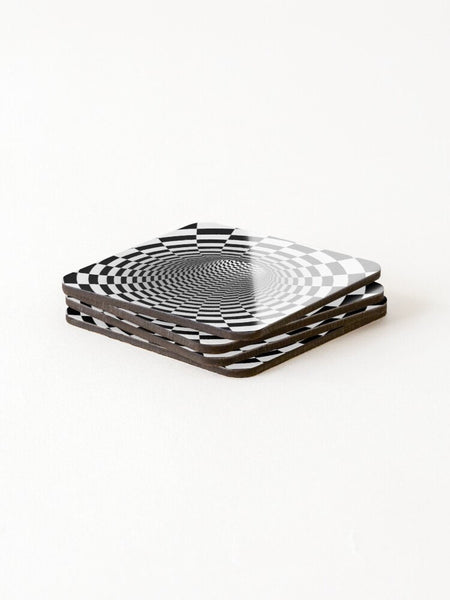 Vortex Coasters 4pc Set,round/square/leather/cork coasters,Mothers Day Gift,Birthday/housewarming/Fathers Day gift,Graduationgifts