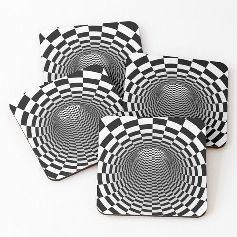 Vortex Coasters 4pc Set,round/square/leather/cork coasters,Mothers Day Gift,Birthday/housewarming/Fathers Day gift,Graduationgifts