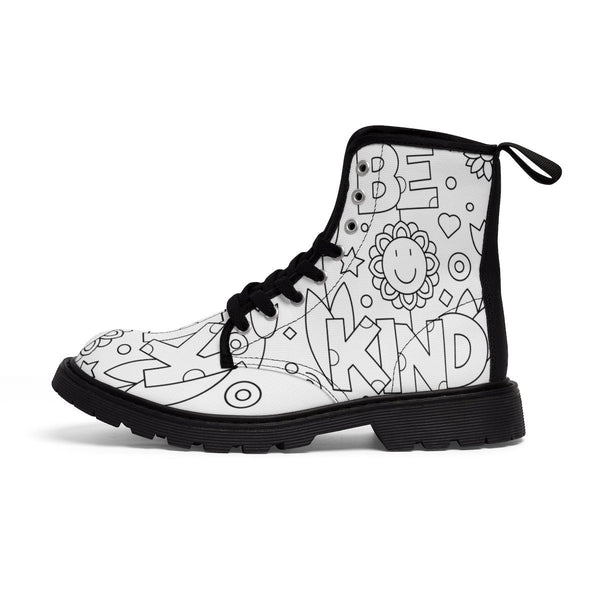 Be Kind Paintable Canvas Boots,Casual Hiking,Realistic print, Birthday/His/Hers/Couples Gift/Graduation/Valentine Gift