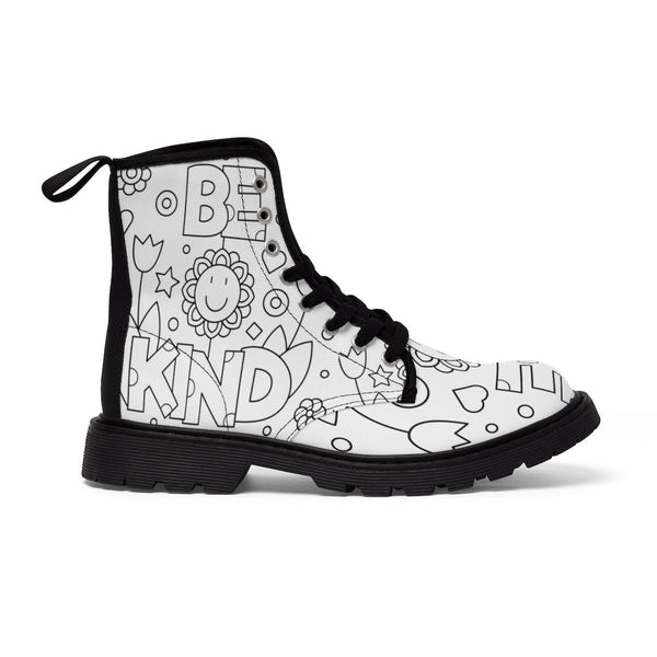 Be Kind Paintable Canvas Boots,Casual Hiking,Realistic print, Birthday/His/Hers/Couples Gift/Graduation/Valentine Gift