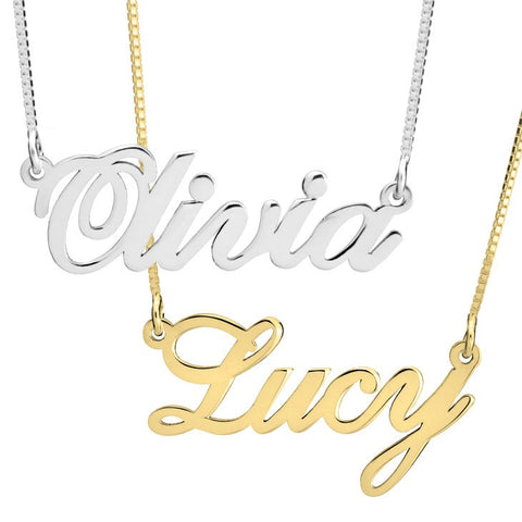 Personalized Name Pendant Necklace,Sterling Silver,24K/Rose Gold,Graduation Gift,Mother&#39;s Day Gift,Birthday Gift,Engagement Gift,Customized