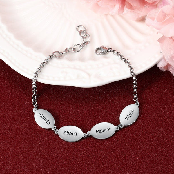 Personalized Mother&#39;s Bracelet,Engraved Kids Names,Stainless Steel,Mother&#39;s Day Gift,Birthday gifts for Her,Gifts for Mom,Mom Jewelry
