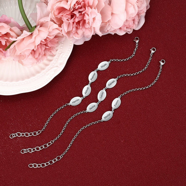 Personalized Mother&#39;s Bracelet,Engraved Kids Names,Stainless Steel,Mother&#39;s Day Gift,Birthday gifts for Her,Gifts for Mom,Mom Jewelry