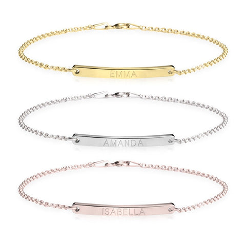 Personalized  ny Bar Name Bracelet,925 Silver, 24k Gold,Rose Gold,Mother&#39;s Day Gift,Birthday gifts for Her,Gifts for Mom,Aunt Gifts