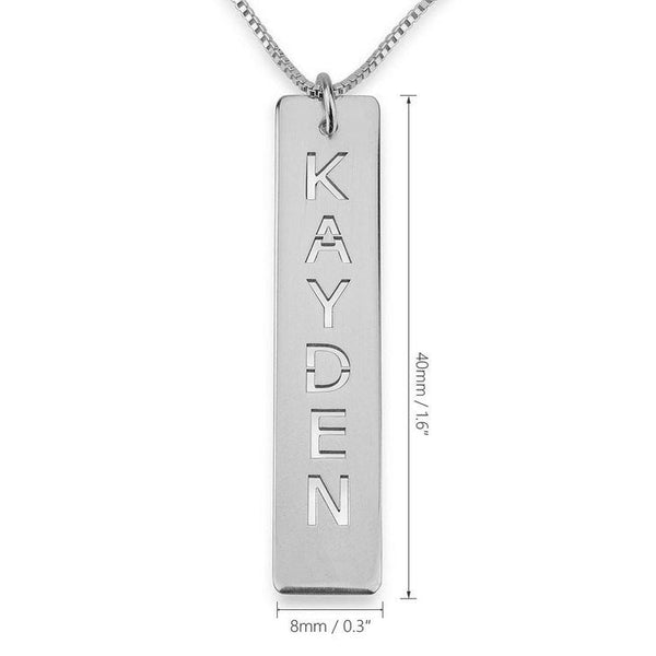 Personalized Vertical Bar Pendant Necklace,925 Silver,24K/Rose Gold,Graduation Gift,Mother&#39;s Day Gift,Birthday Gift for Her,Engagement Gift