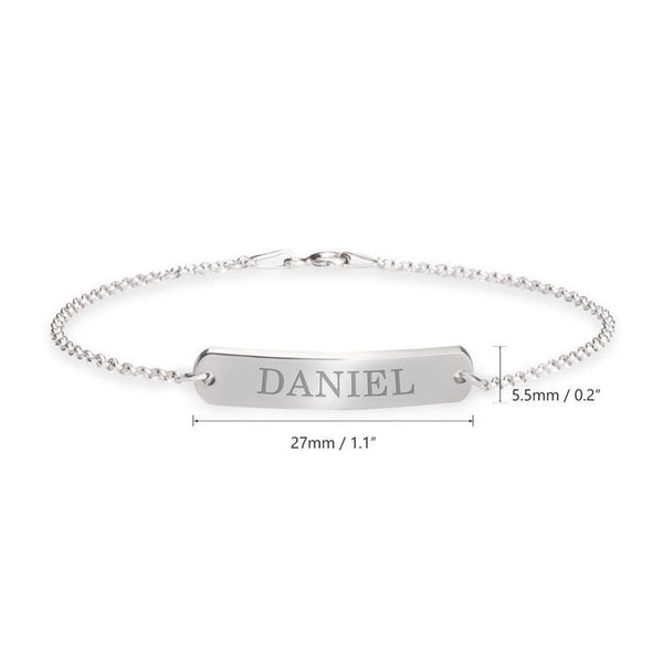 Personalized Classic Name Bar Bracelet,925 Silver, 24k Gold,Rose Gold,Mother&#39;s Day Gift,Birthday,Couple Gifts,Gifts for Him,Gifts for Her