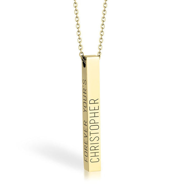 Personalized 3D Bar Name Necklace,3side Engraved Bar,925 Silver,24K Gold,Rose Gold Plated,Mother&#39;s Day Gift,Birthday gift,Mom gifts,Dad gift