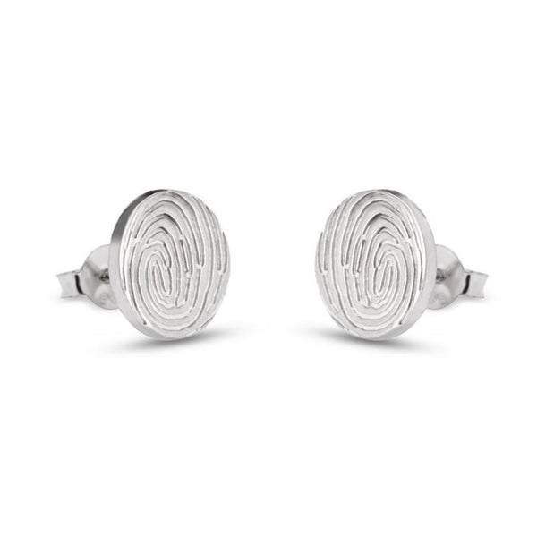 Personalized Fingerprint Engraved EarRings,925 Silver,24K/Rose Gold,Mother&#39;s Day gift,Birthday gift,baby shower gifts,gifts for Her or Him