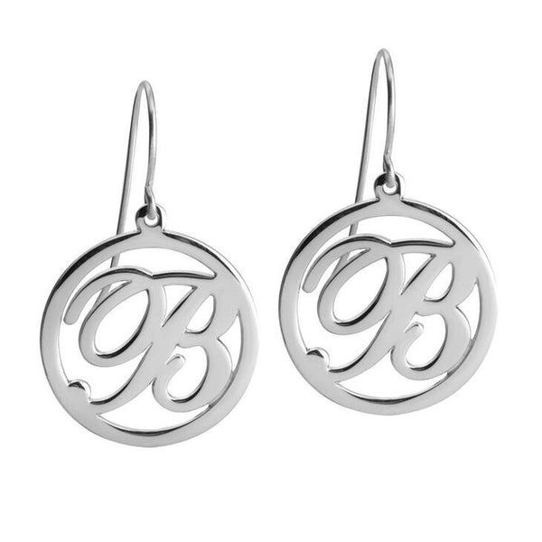 Personalized Initial Cutout Hook EarRings,925 Silver,24K/Rose Gold,Mother&#39;s Day gift,Birthday gift for HER,baby shower gift,bridesmaids gift
