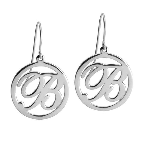 Personalized Initial Cutout Hook EarRings,925 Silver,24K/Rose Gold,Mother&#39;s Day gift,Birthday gift for HER,baby shower gift,bridesmaids gift