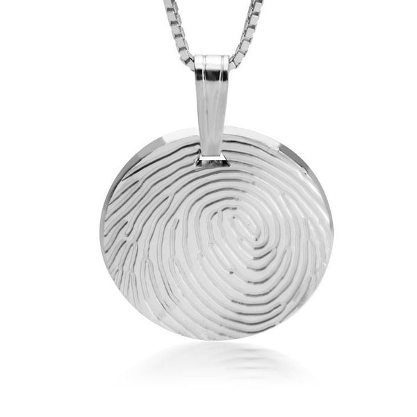 Personalized Fingerprint Necklace,w/ engraving,925 Silver,24K/Rose Gold,Mother&#39;s Day Gift,Birthday gift,Mom gift,Dad gift,In Memoriam gifts