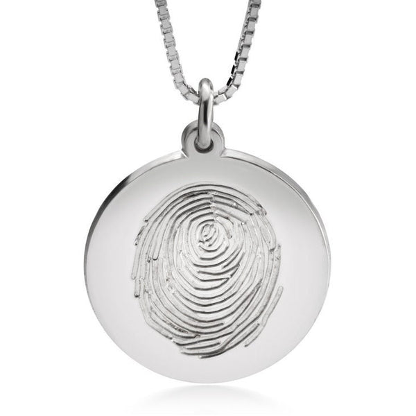 Personalized Fingerprint Pendant,w/ engraving,925 Silver,24K/Rose Gold,Mother&#39;s Day Gift,Birthday gift,Mom gift,Dad gift,In Memoriam gifts