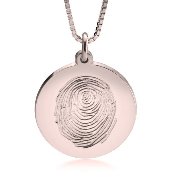 Personalized Fingerprint Pendant,w/ engraving,925 Silver,24K/Rose Gold,Mother&#39;s Day Gift,Birthday gift,Mom gift,Dad gift,In Memoriam gifts