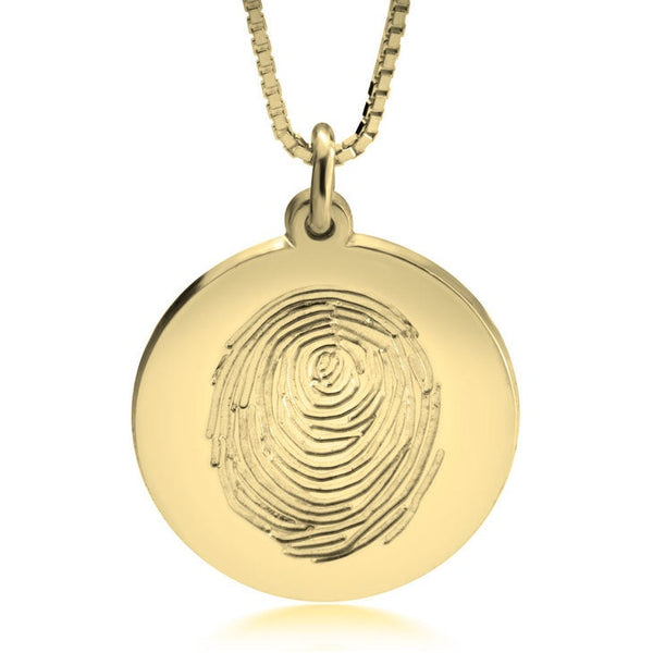 Personalized Fingerprint Pendant,w/ engraving,925 Silver,24K/Rose Gold,Mother&#39;s Day Gift,Birthday gift,Mom gift,Dad gift,In Memoriam gifts