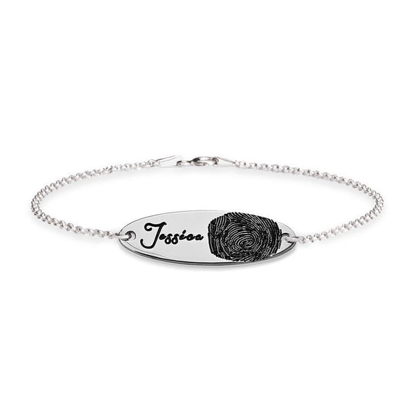 Personalized Bracelet Fingerprint+Name,Mother&#39;s Day Gift,Birthday gift,In Memoriam gift,baby shower gift,engagement gift,anniversary gift