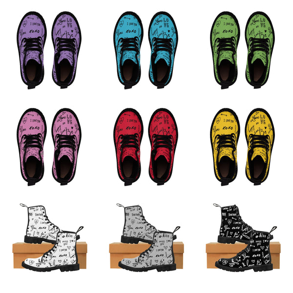 Kid/Adult Love Notes Canvas Boots,Casual Hiking,Gift for Christmas/Thanksgiving/Birthday/His/Hers/Couple Gifts,Graduation/Valentine Gifts