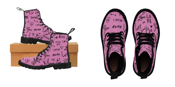 Kid/Adult Love Notes Canvas Boots,Casual Hiking,Gift for Christmas/Thanksgiving/Birthday/His/Hers/Couple Gifts,Graduation/Valentine Gifts