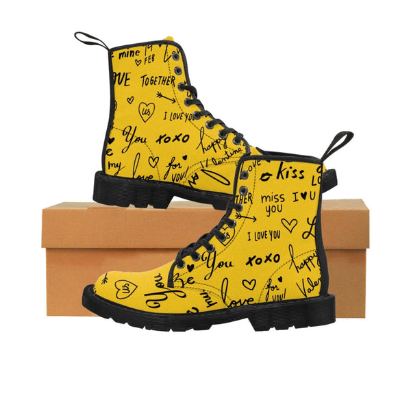 Kid/Adult Love Notes Canvas Boots,Casual Hiking,Gift for Christmas/Thanksgiving/Birthday/His/Hers/Couple Gifts,Graduation/Valentine Gifts