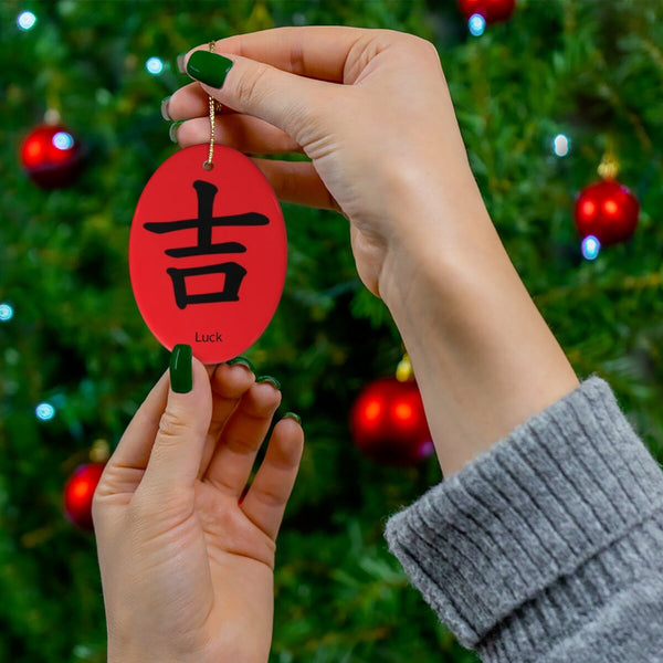 Luck Symbol Chinese Ceramic Ornament, Chinese New Year gift, good fortune, love, double happiness, luck, longevity, Valentine gifts