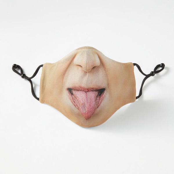 Sticky Tongue Out,Realistic Face Mask,Light,Medium,Dark  ,Adults,kids,Washable,Adjustable strap,fitted Nose wire,Funny Valentine Gifts