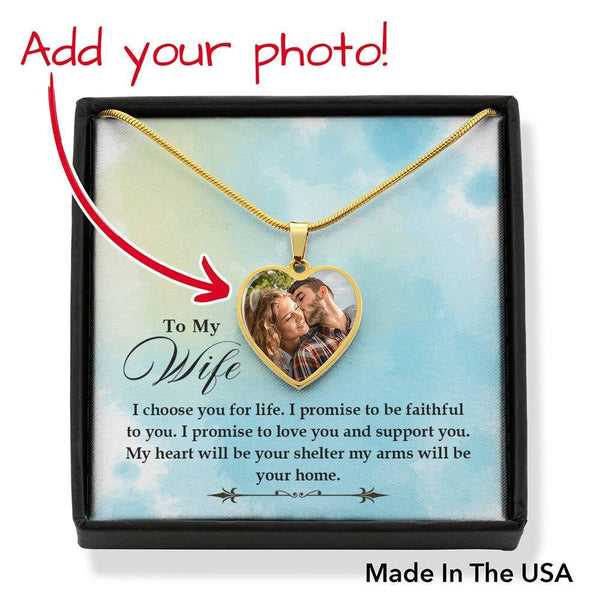 Personalized Pic Jewelry for Wife,Personalized Gifts for Wife, Personalized Photo Heart Necklace, Engagement Gifts, Birthday Gifts for Her,