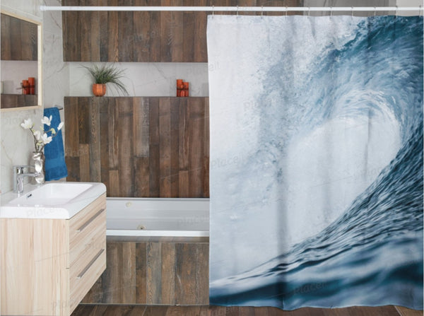 Rolling Surfer Wave,Realistic Shower Curtain,,machine washable,Easter Gift,Mother&#39;s Day gift for Her,Housewarming home & bathroom decor gift