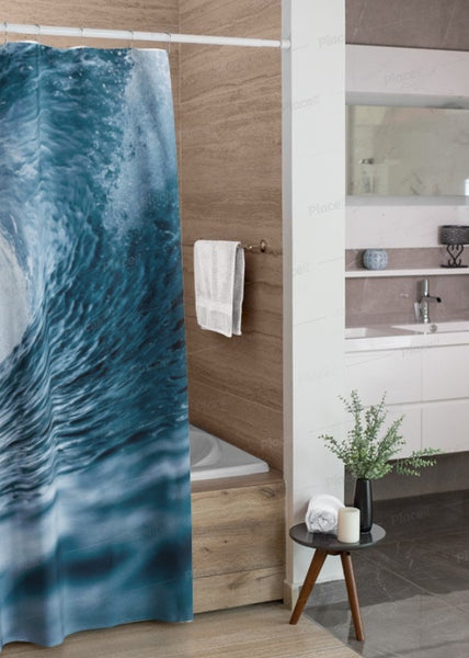 Rolling Surfer Wave,Realistic Shower Curtain,,machine washable,Easter Gift,Mother&#39;s Day gift for Her,Housewarming home & bathroom decor gift