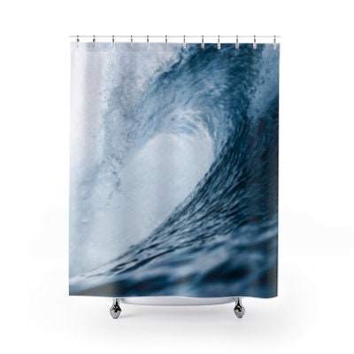 Rolling Surfer Wave,Realistic Shower Curtain,,machine washable,Easter Gift,Mother&#39;s Day gift for Her,Housewarming home & bathroom decor gift