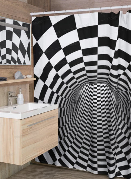 Optical Vortex,realistic shower curtain,Easter Gift,Birthday gifts,Mother&#39;s Day gift for Her,bathroom decor,Housewarming gift,gifts for him