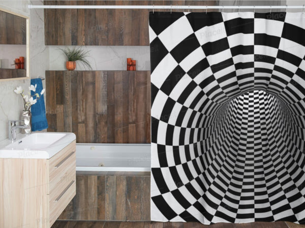 Optical Vortex,realistic shower curtain,Easter Gift,Birthday gifts,Mother&#39;s Day gift for Her,bathroom decor,Housewarming gift,gifts for him