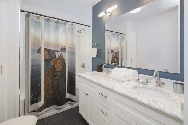 Faux Window Shower Curtain,Big Sur,Easter Gift,Birthday gift,Mother&#39;s Day gift for Her,bathroom decor,Housewarming home decor gifts for him