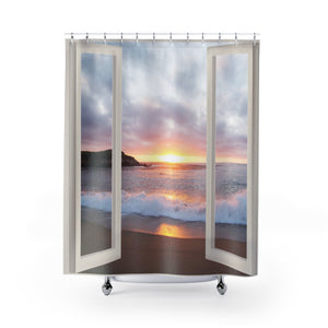 Beach Sunrise Sunset,Faux window Shower Curtain, print,Easter Gift,Birthday gifts,Mother&#39;s Day gift for Her,bathroom decor,Housewarming gift