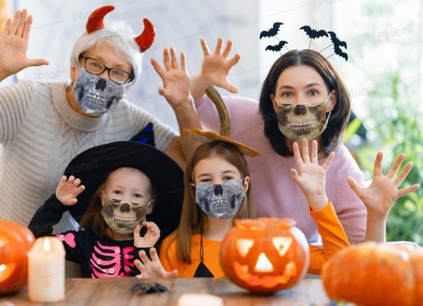 Metallic Skull Scary Halloween Mask, Realistic Face Mask,Adults/kids, Washable, Nosewire, Cute Funny,Birthday/Valentine&#39;s Gift for Him/Her