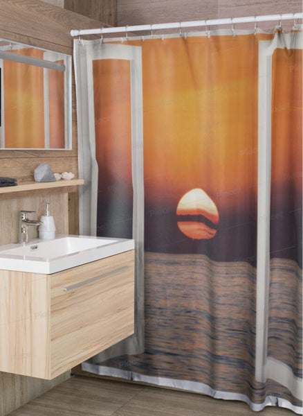 Sunrise Sunset 3D Window shower curtain,Dusk Dawn,Gift for Naturist/Christmas/Birthday/Mother&#39;s Day/bathroom decor/Housewarming/Graduation