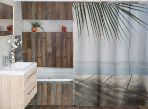 Realistic Shower Curtain,Tropical sea view,Easter Gift,Birthday gifts for Him,Mother&#39;s Day gift for Her,bathroom decor,Housewarming gift