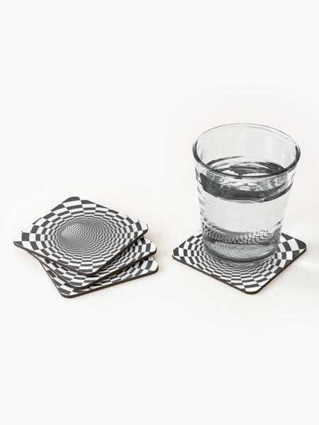 Vortex Coasters 4pc Set,round/square/leather/cork coasters,Mothers Day Gift,Birthday/housewarming/Fathers Day gift,Graduationgifts