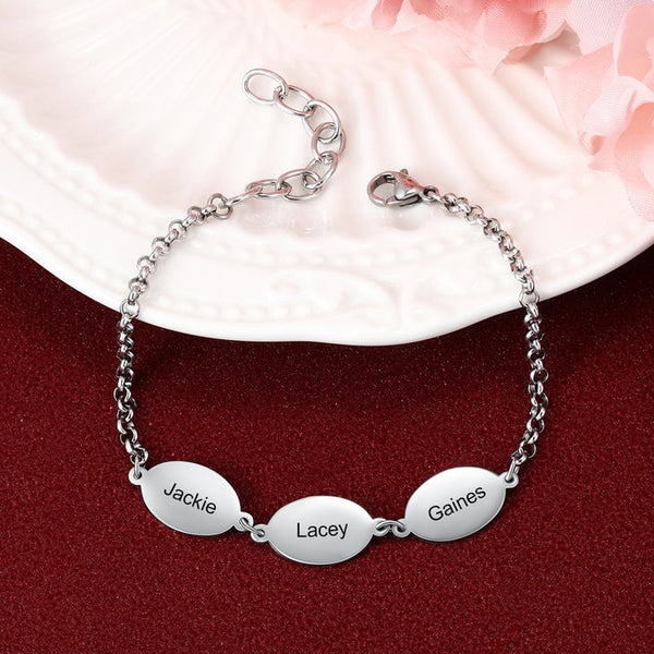 Personalized Mother&#39;s Bracelet,Engraved Kids Names,Stainless Steel,Mother&#39;s Day Gift,Birthday gifts for Her,Gifts for Mom,Mom Jewelry