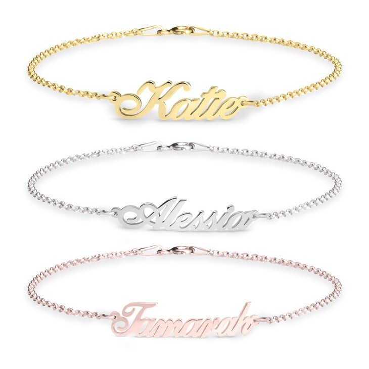 Personalized Name Bracelet,925 Silver, 24k Gold,Rose Gold,Mother&#39;s Day Gift,Birthday gifts for Her,Gifts for Mom,Mom Jewelry,Aunt Gifts