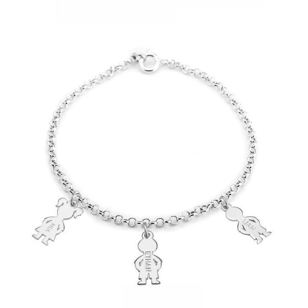 Personalized Mother&#39;s Kids Initials Charm Bracelet,925 Silver,24K Gold,Rose Gold,Mother&#39;s Day Gift,Birthday gifts for Her,gifts for Mom