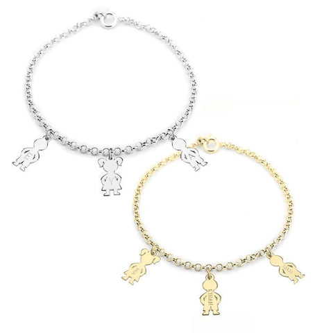 Personalized Mother&#39;s Kids Initials Charm Bracelet,925 Silver,24K Gold,Rose Gold,Mother&#39;s Day Gift,Birthday gifts for Her,gifts for Mom