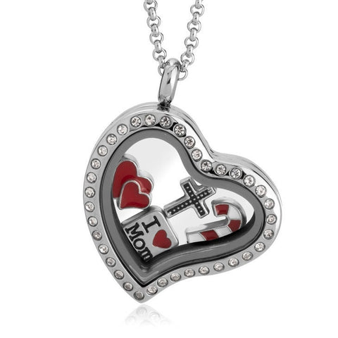 Personalized Heart Floating Charms Pendant,Stainless Steel,Mother&#39;s Day Gift,Birthday gift,Mom gifts,gifts for her,pendant-charms only gift