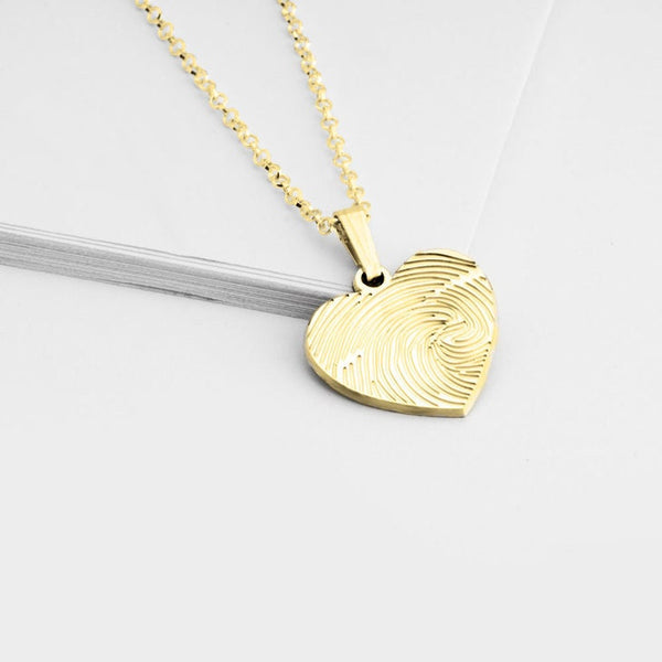 Personalized Fingerprint Heart w/ engraving,925 Silver,24K/Rose Gold,Mother&#39;s Day Gift,Birthday gift,Mom gift,Dad gift,In Memoriam gifts