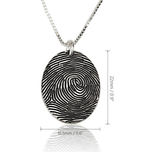 Personalized Fingerprint Oval Pendant,engraved,925 Silver,24K/Rose Gold,Mother&#39;s Day Gift,Birthday gift,Mom gift,Dad gift,In Memoriam gifts