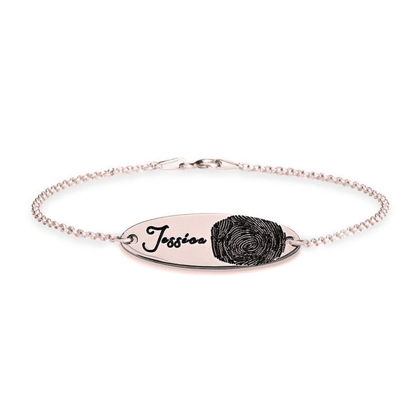 Personalized Bracelet Fingerprint+Name,Mother&#39;s Day Gift,Birthday gift,In Memoriam gift,baby shower gift,engagement gift,anniversary gift