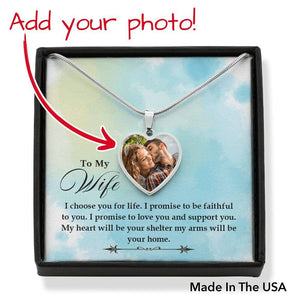 Personalized Pic Jewelry for Wife,Personalized Gifts for Wife, Personalized Photo Heart Necklace, Engagement Gifts, Birthday Gifts for Her,